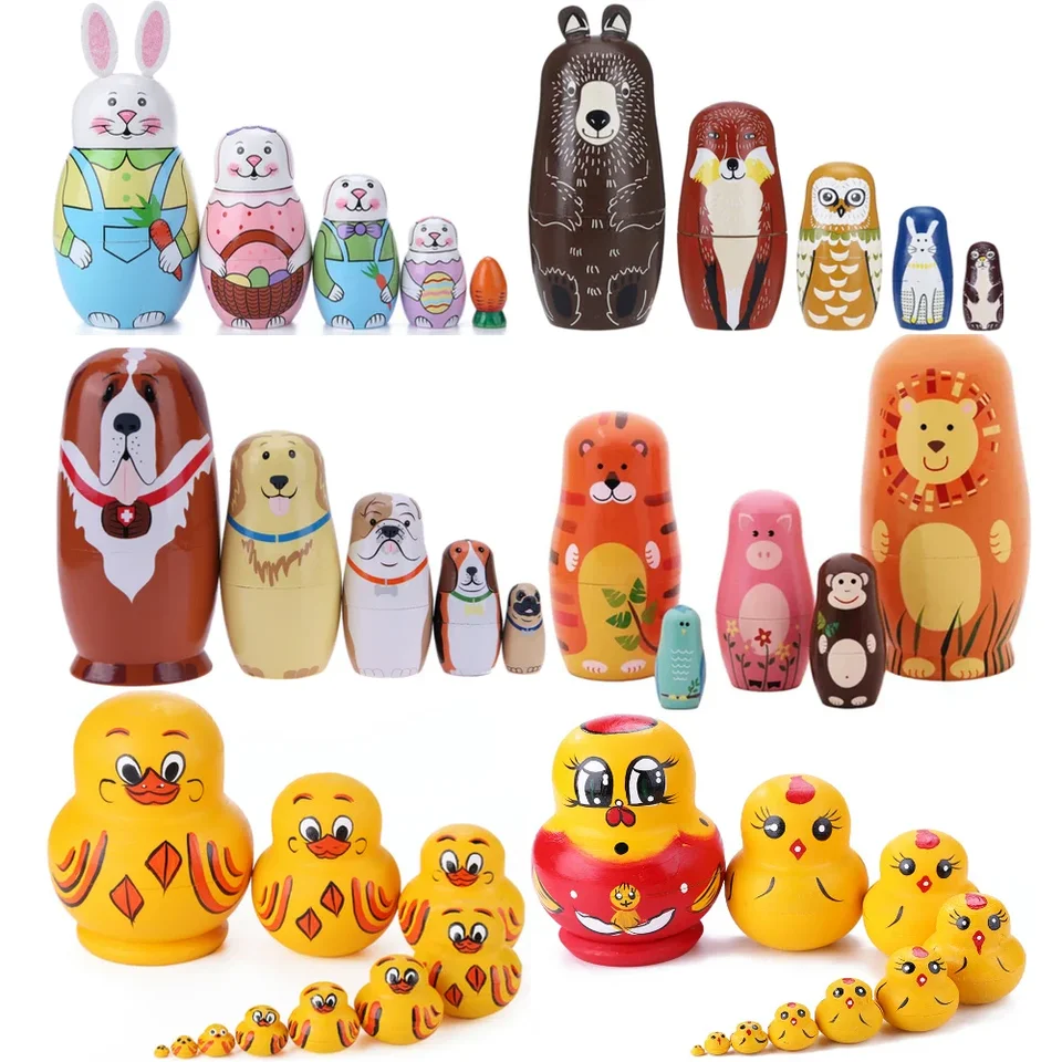 5 vrstvy ručne maľovaná sada hračiek kreatívne hniezdenie ruských bábik Mattryoshka Doll