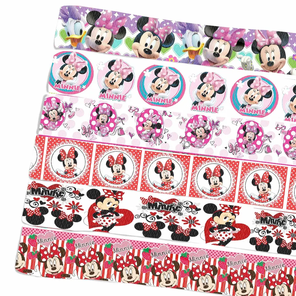 5 yard 22 mm 25 mm 38 mm Mickey Minnie Donald Duck Printed Disney Cartoon Character Grosgrain Ribbon pre vlasové kravy pre domácich majstrov