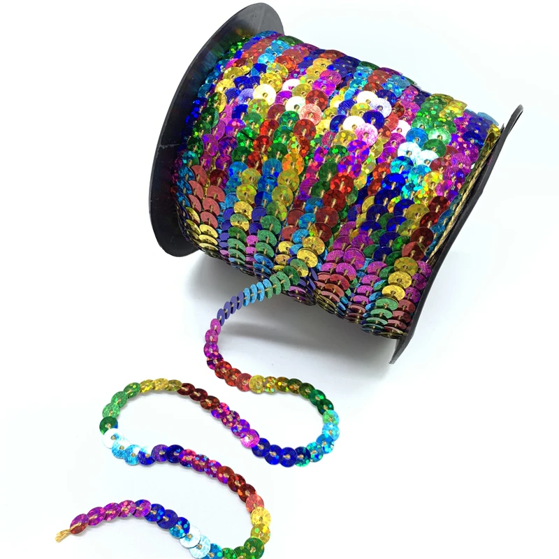 5 yardov/šarža 6 mm mix Farbins Flitre lesklé fazetové voľné flitre Paillettes Šija svadobné remeslá DIY Scrapbooking Pendant