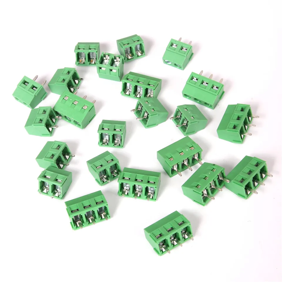 50/100 ks KF127-5.00/5,08 mm KF127-2P KF127-3P skrutka 5,0 mm blokový blok 2 PIN 3 PIN 3 PCB KONKEKTA PCB