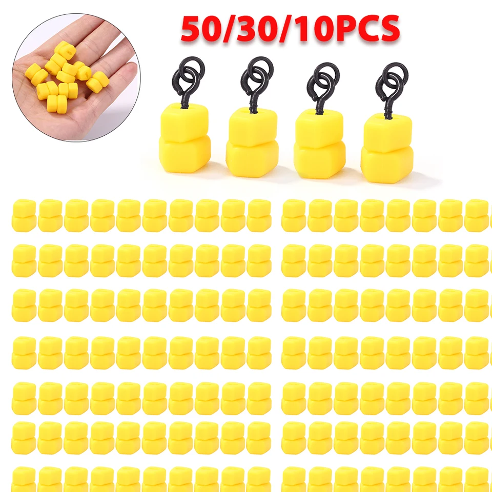 50-10ks farebný pop-up kapr rybársky príchuť trávy kapra plávajúce kukuricu mäkkú peletu Lure Creamy Corn Artificial Set Pond