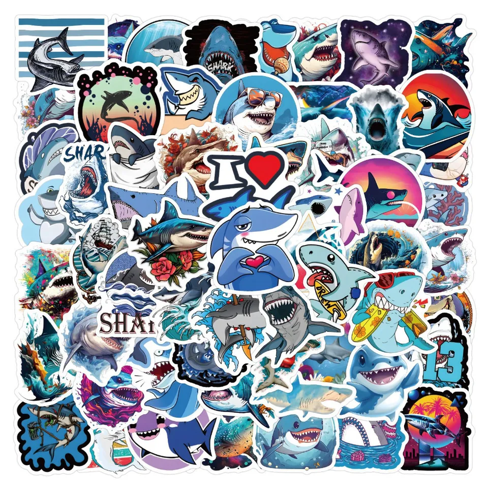 50/120ks individualita Karikatúra Anime Marine Organism Stickers Roztomilé nálepky žralok