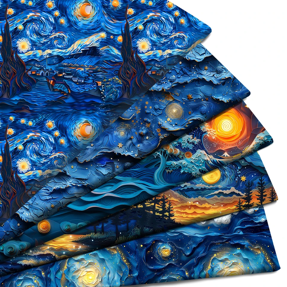 50*145 cm olejomaľba 3D kvetinová imitácia modrý potlačený polyester/čistá bavlnená tkanina Pattwork