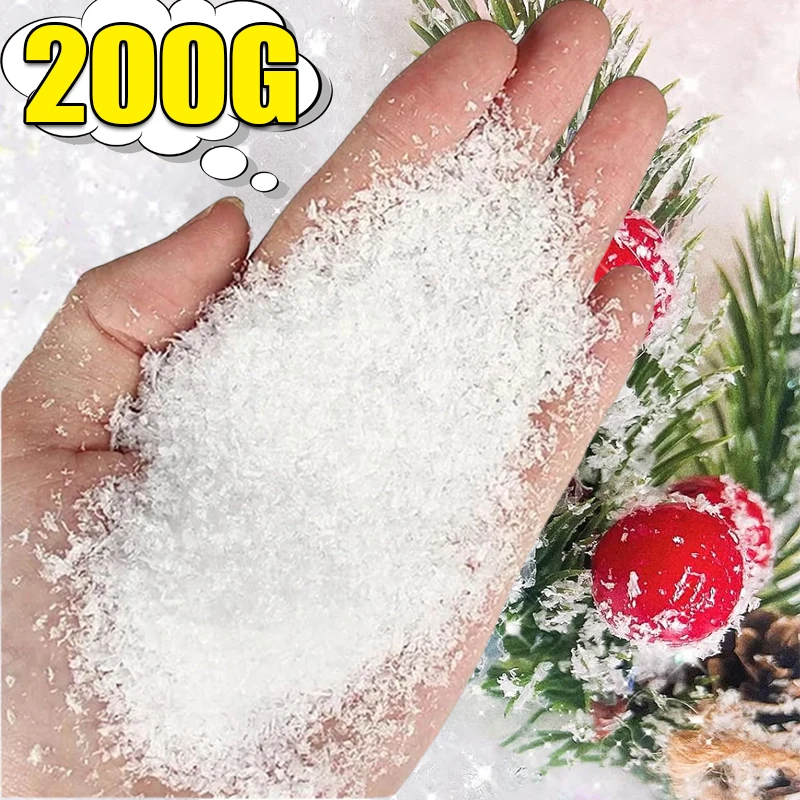 50/200 g vianočné umelé snehové prášok DIY remeslá Duchu snehový prášok falošný vianočný strom zimná scéna REPS Domáci párty dekorácie