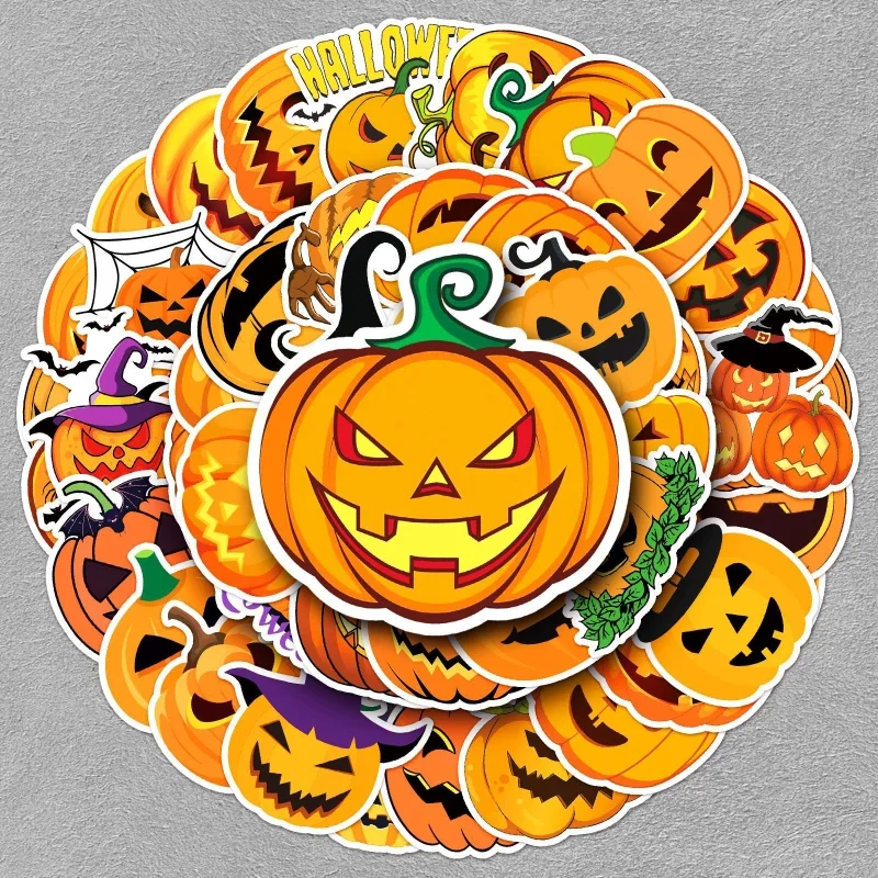 50/30/10ks Halloween Pumpkin Sticker Ghost Face Horror Cartoon Creative Sticker Mobile Tablet Tablet Skateboard Cool Stickers