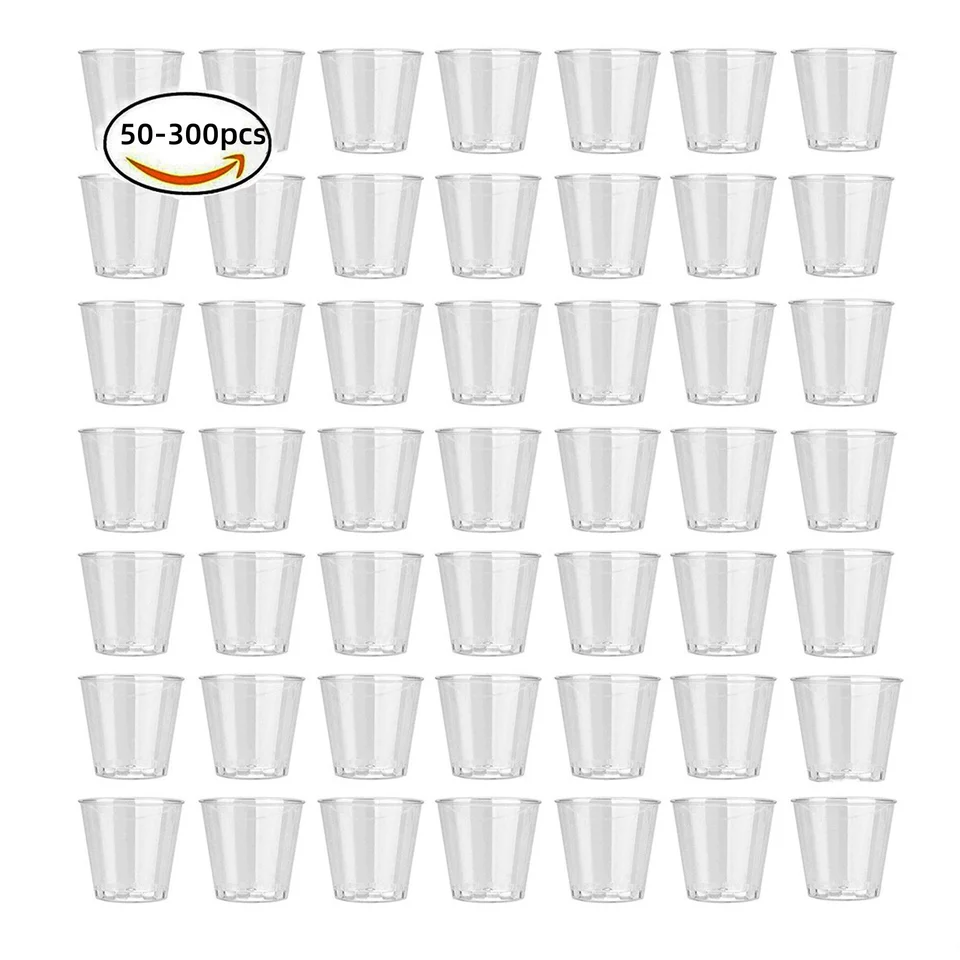 50-300 ks 30 ml ekologicky šetrne priehľadné plastové jednorazové jednorazové brokové okuliare želé šálky Piaty narodeniny Kuchynské doplnky