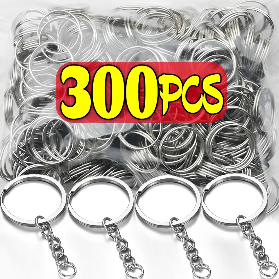 50/300ks strieborný kovový kovový slepý kľúče Klávesový kľúče rozdelený kľúče kľúča Klávesové kľúče Držiteľ Krúžkovač DIY Zistenia Výsledky Kľúčové príslušenstvo