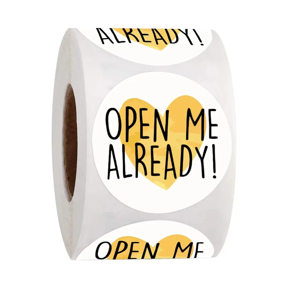 50-500ks Open Me už nálepky 1inch Ďakujem za nálepku za darčekovú skrinku dekorácie kancelárske potreby obálky pohľadníc tesniacich štítkov