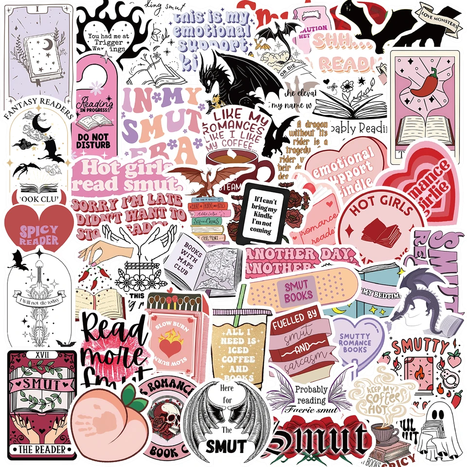 50/52ks rezervované čítanie kníh nálepky Romance Reader pre študentov Školské darčeky Nálepky notebooky DIY notebook fľaša pre deti