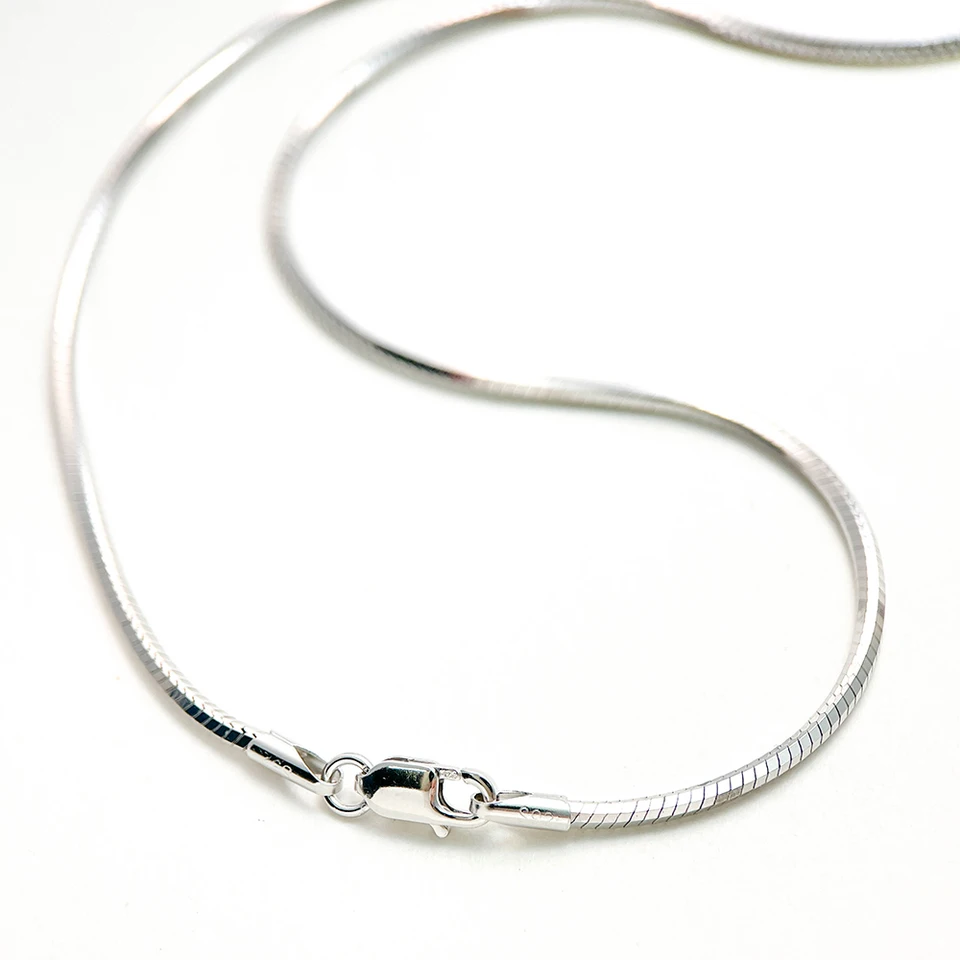 50-60 cm 1,5 mm 2 mm 2 mm skutočné 925 Sterling Silver Octagonal Snake Retian Dlhý náhrdelník Ženy Muži šperky Kolye gollares ketting hiphop