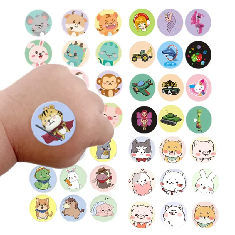 50/80/100/120ks okrúhle pásová pomoc lekársky nepremokavý priedušný roztomilý karikatúra detská vakcína Zastavte krvné pásmo Aids Bandaids roztomilý