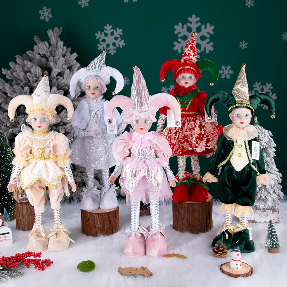 50 cm Elf Doll Toy Vianočné prívesky Ozdoby Decor Elf visiaci na poličke visí stojatá dekorácia Navidad 2024 Novoročné darčeky