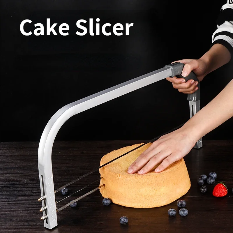 50 cm nastaviteľné 3 čepele koláč Cutter Cutter Cake Cake Clacer DIY Domáce pečenie Nástroje vyrovnávačka z nehrdzavejúcej ocele Strih