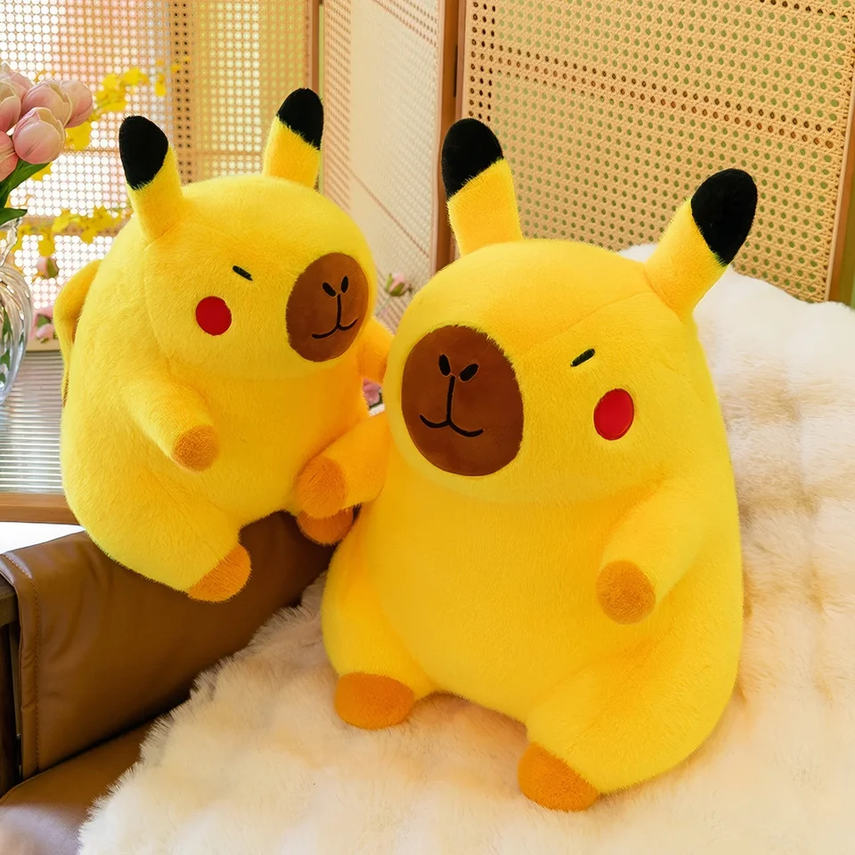 50 cm roztomilý Pokémon Pikachu plyšová hračka Kawaii Transformácia simulácie Capybara Soft Soft Scdled Dolllow Vankúš veľkej veľkosti Detské k narodeninám darček