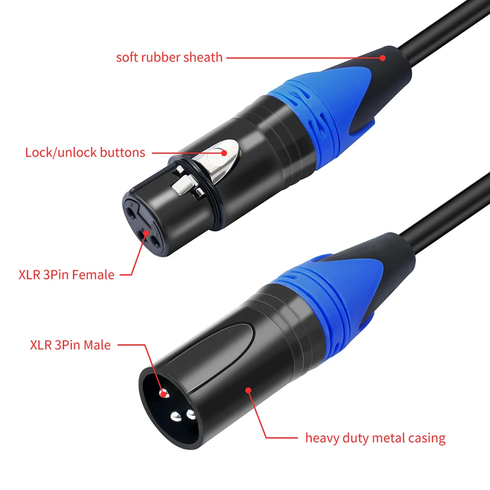 50 cm XLR splitter kábel 1 xlr samec až 2 xlr samíc xlr y Splitter kábel mikrofón Splitter kábel pre zosilňovač mikrofónový mixér