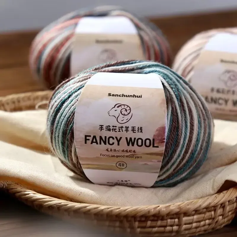 50 g/roll gradient koláč priadze ručne pletená vlnená bavlnená priadza háčkovaná vlákno oblečenie klobúk šál DIY pletenie a háčkovanie