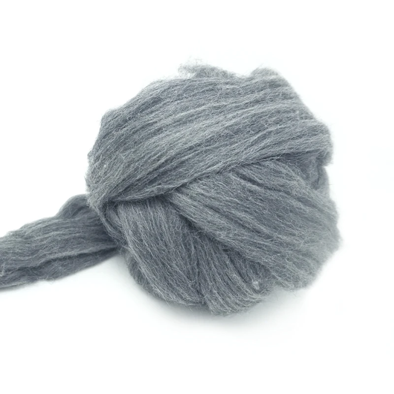 50 g super rýchleho plstu merino vlna zmiešaná vlna v ihle Plstená vlna Mixáka Mente šedá šedá mokrá felting