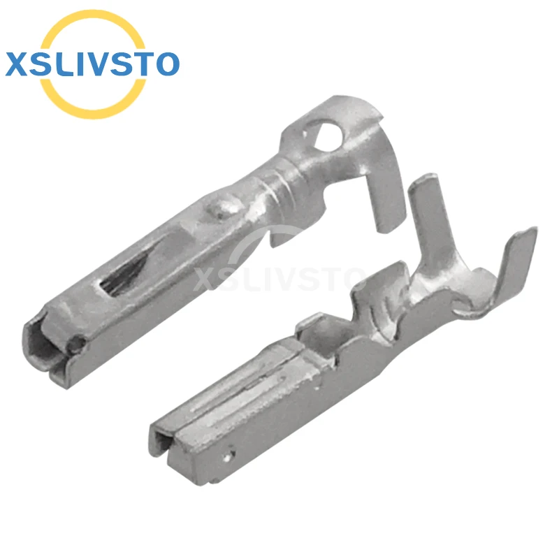 50 ks Mosadzné kolíky Tyco Crimp Terminal Pins pre utesnené vodotesné samičie automatické konektory 183025-1 282109-1 DJ621-1.5B