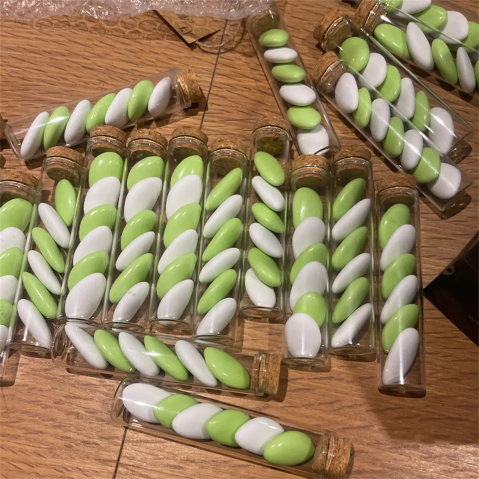 50 ks Svadobné dražové sklenené poháre Priemer 22 mm Mini sklenené skúmavky Candy Fľašu sklenená banka Cork Zátka Suvenírs Darček