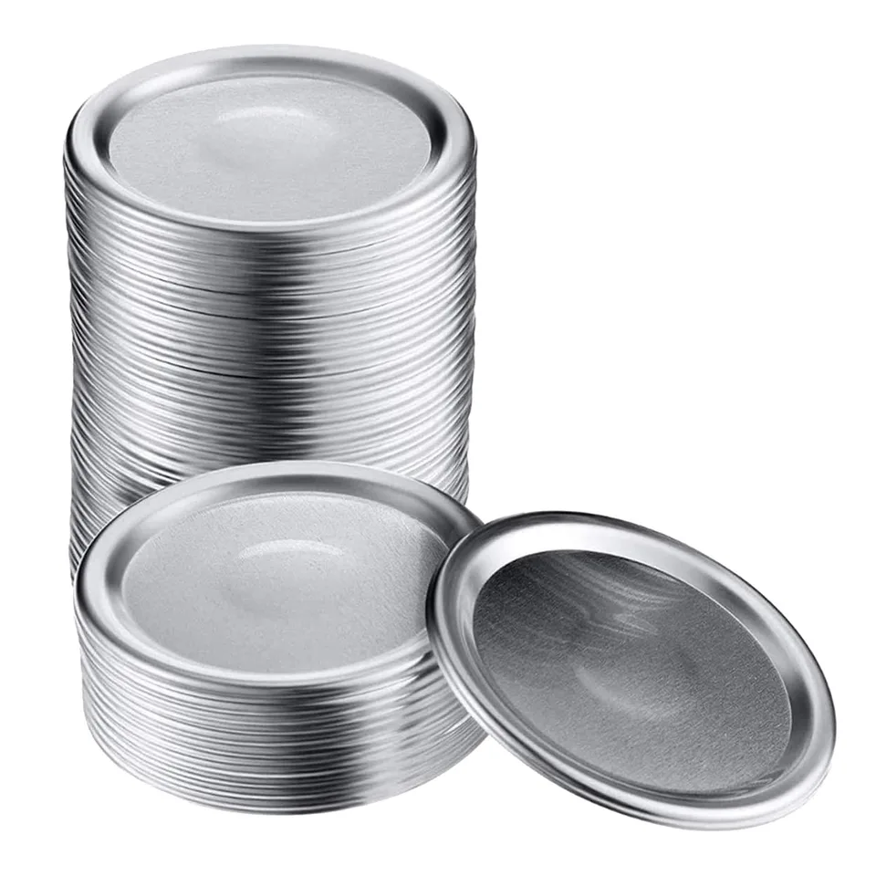 50 ks široké ústa 86 mm Mason Jar Canning viečka opakovane použiteľná úniková proof