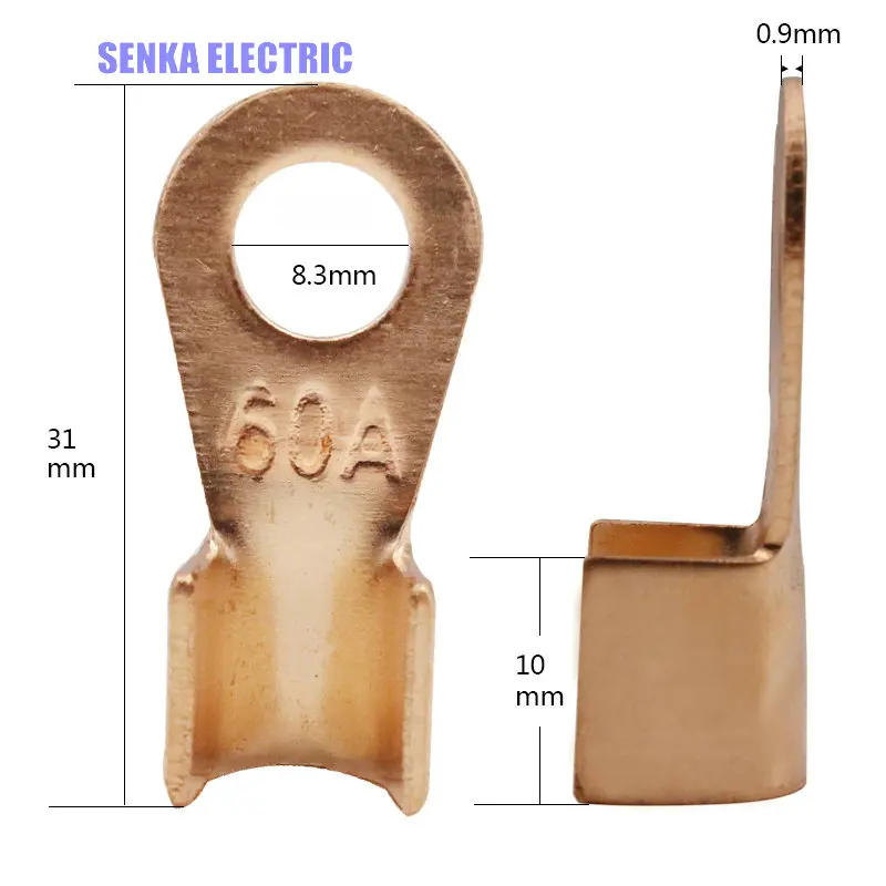 50 kusov 60A Copper Lug Conector Conector Conector konektor OT-60A