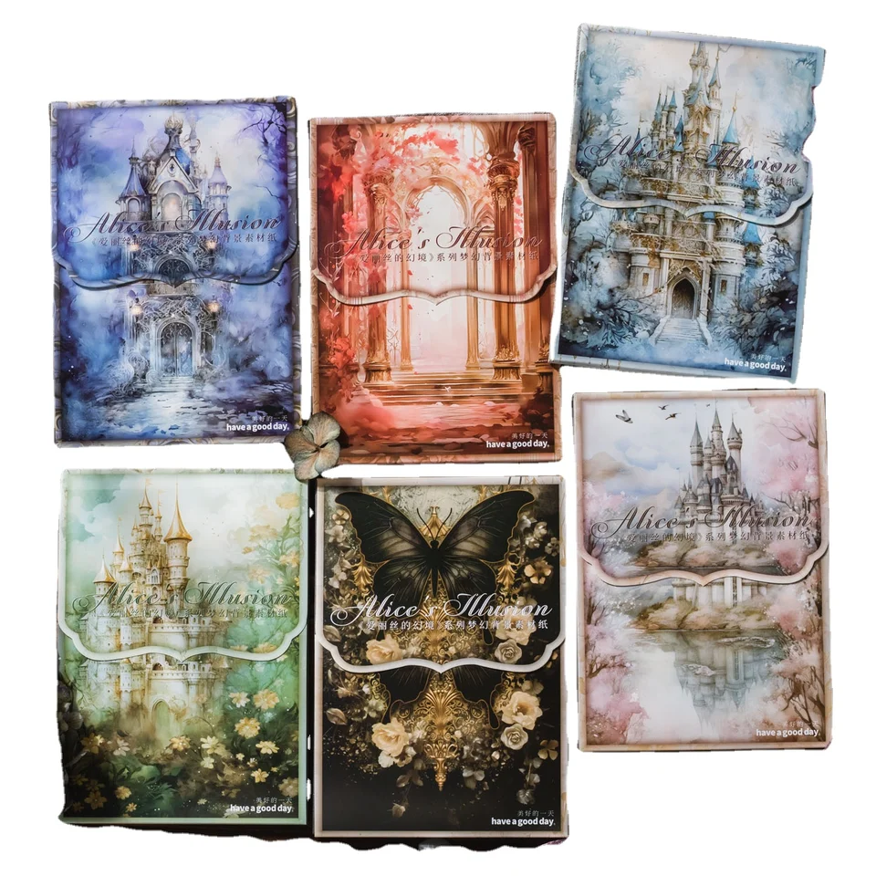 50 listov/Pack Material Paper Alice's Fantasy Series Fantasy pozadie príručky Materiál 6 možností