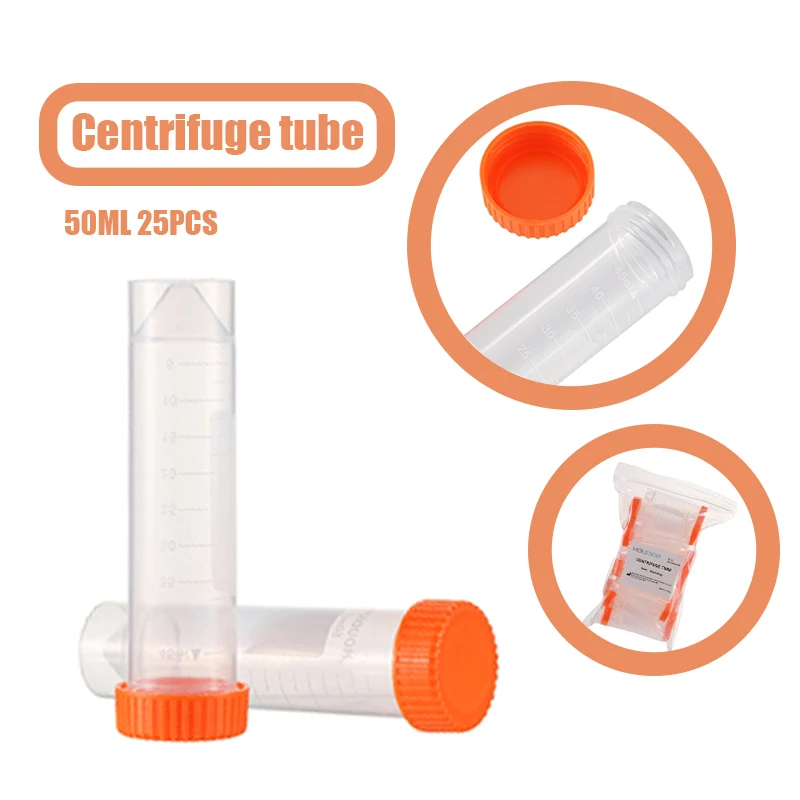 50 ml 25ks Centrifuge trubice KONICKÉ TRUCHY PREVÁDZKY PREVÁDZKOVÉ SKRAČKY PLASTNÉ NÁKLADY