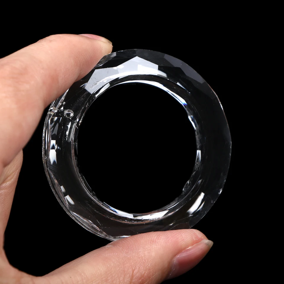 50 mm krištáľový svetelný krúžok O kruh podávajúci kryštál luster sklenené kryštály lampy Prisms diely kvapky prívesok číre DIY krúžky 2022