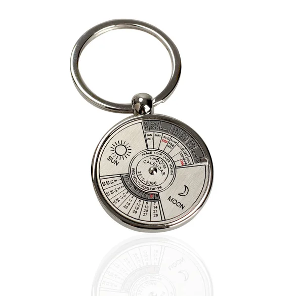 50 rokov kalendár Sun Moon Castry Darčekový kov rezbárske kľúče Klávesové kľúče Darček pretrvávajúce kalendár Keychain
