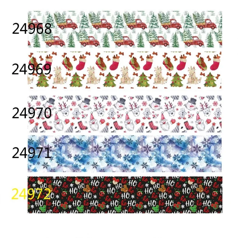 (50 rokov) Vianočná dekorácia Skrite Vytlačená karikatúra Grosgrain Ribbon Animal Cartoon Vytlačená