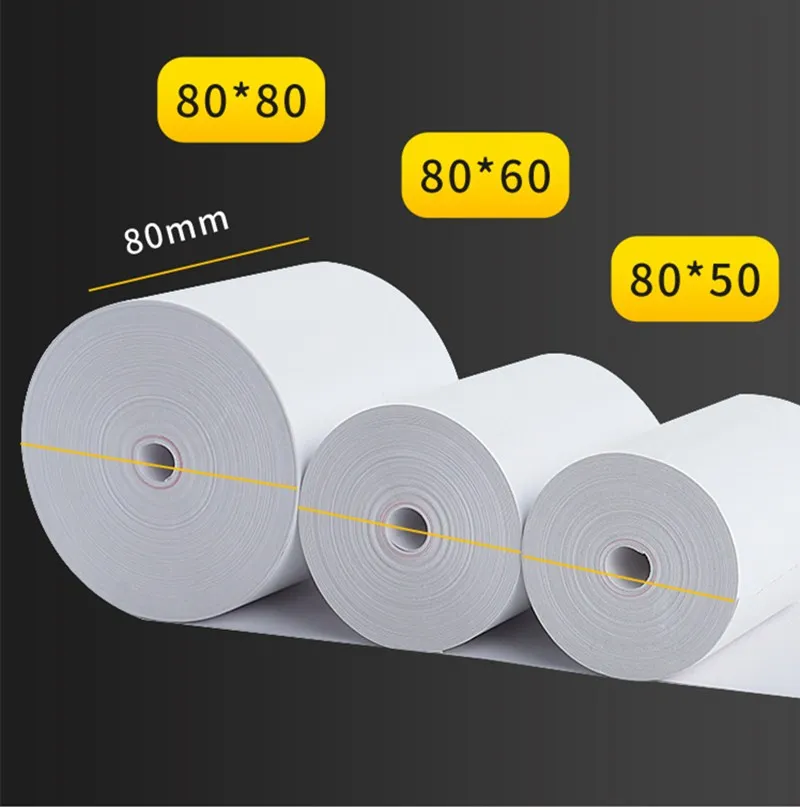 50 rolls POS termal 80 * 60 Termálne pokladne papierové papierové papierové papiere