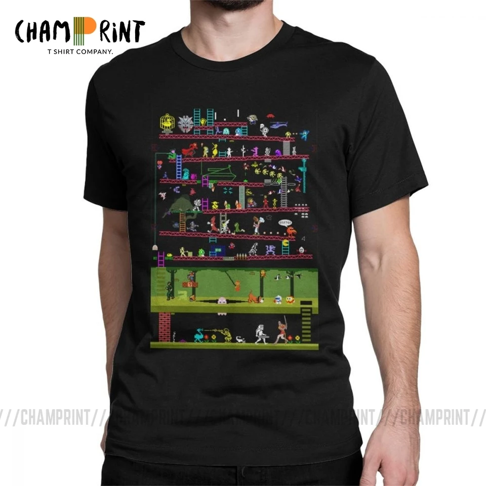 50 videohier klasiky Men Tieň Arcade Game Collage Awesome Tee Tritle krátke rukávy FC Console Tričko narodeniny darčekové topy