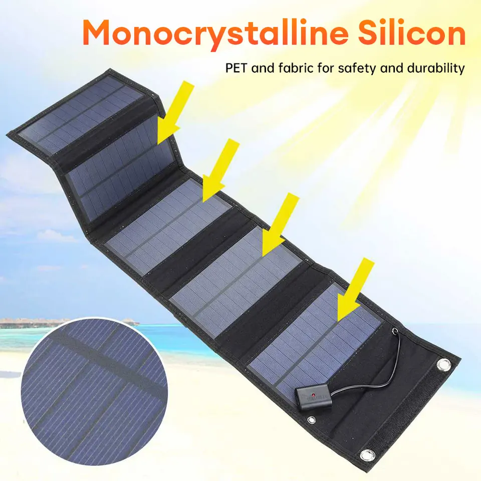 50 W skladateľný solárny panel nabíjačku mobilného telefónu 5V solárny panel USB Solar Panel Power Bank pre mobilný telefón Kemping