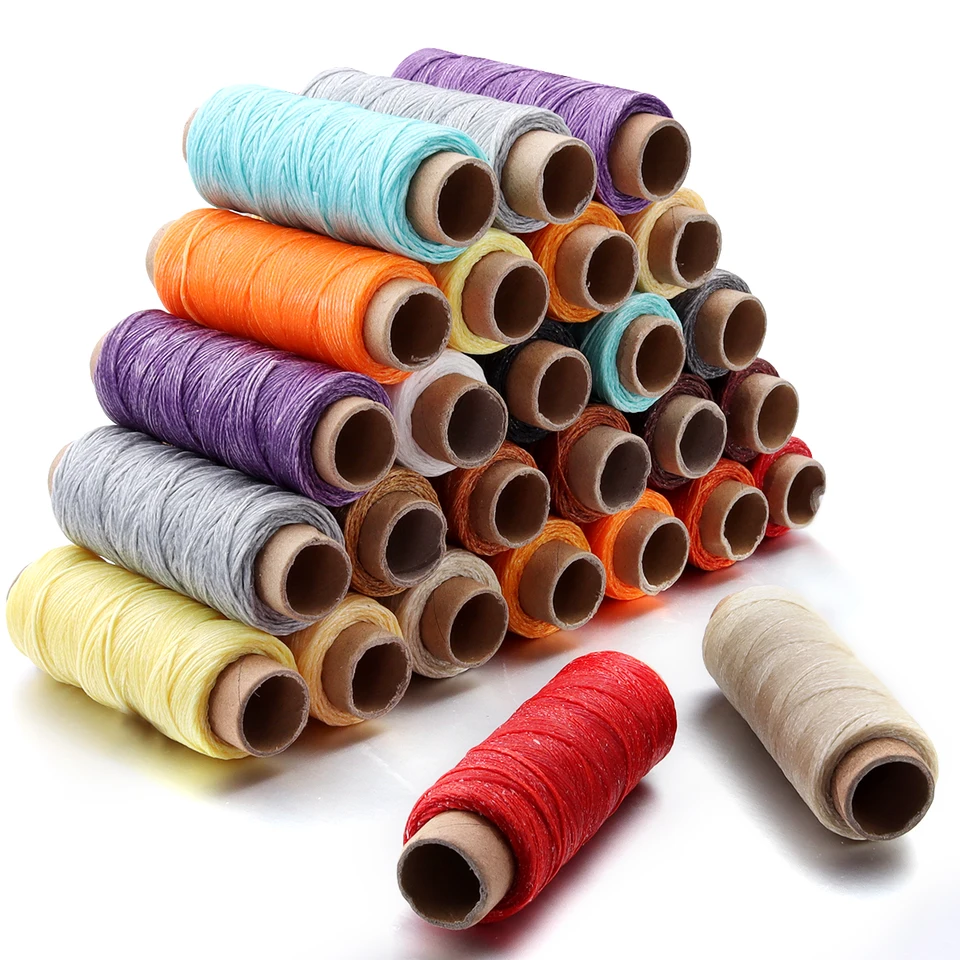 50 yardov 150d 1 mm polyester voskované vlákno okrúhle kožené šijacie šijacie šaty pre šitie pre domácich šnúr