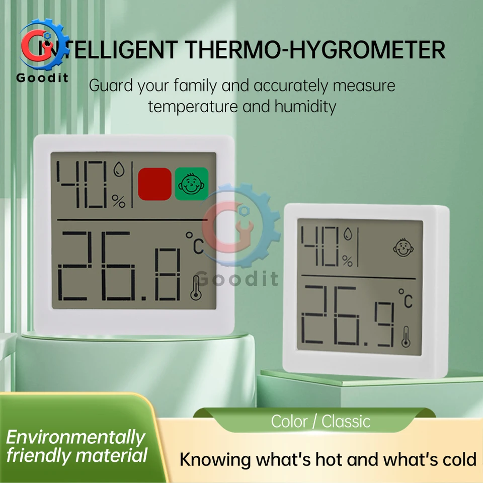 -50 ~ 70 ℃ Merač vlhkosti teploty digitálny teplomer magnetický termo-hygrometer Vnútorný domáci LCD Digitálny zobrazovací meter