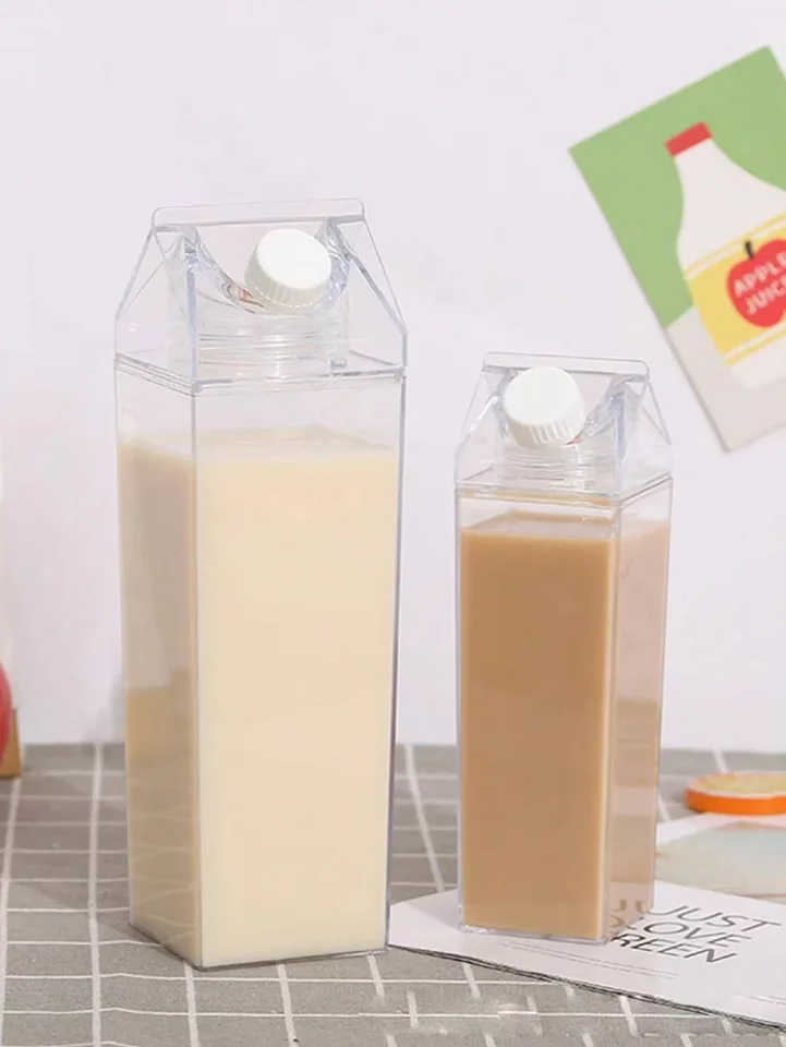 500/1000 ml mliečna kartónka fľaša s vodou Priehľadná plastová prenosná priehľadná škatuľka pre šťavu čajové fľaše na mlieko Pitie šálka