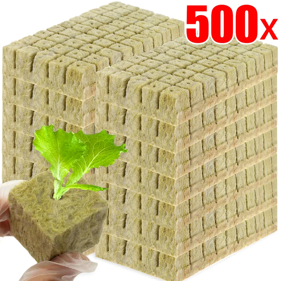 500/50x Stonewool Hydroponic Grow Médiá kocky Garden Sedemling Block Kultivácia Voda Semeno siatie Klížnosť Kultúra Substrát