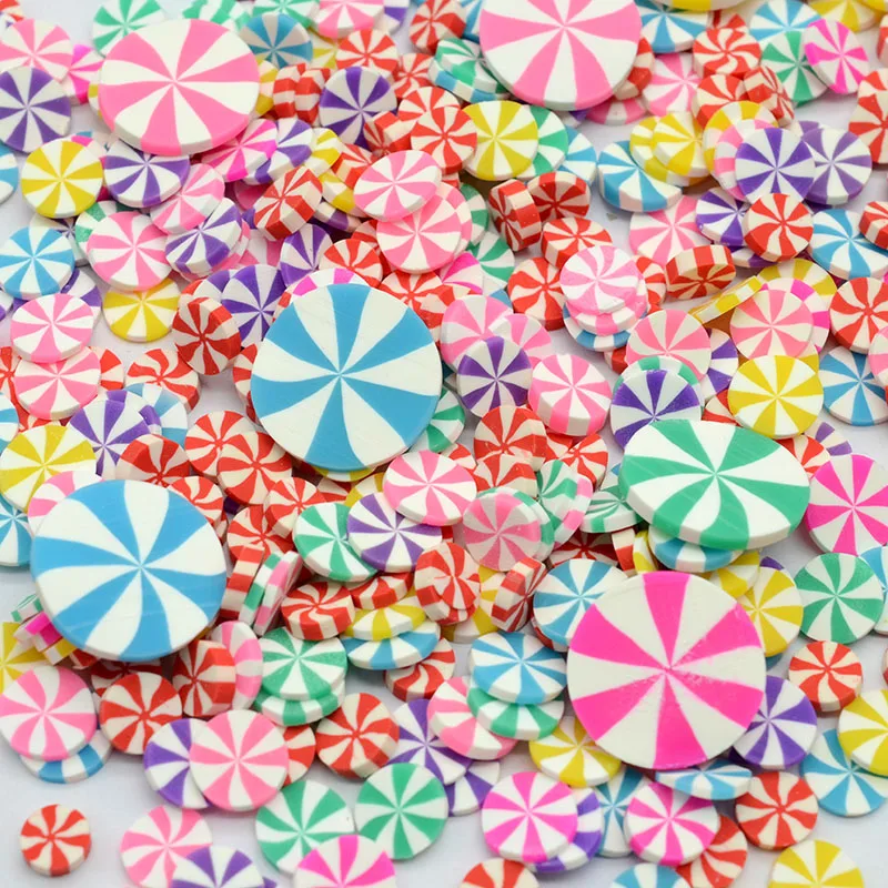 500 g/šarža 5 mm/10 mm/20 mm Polymér Hot Clay Peppermint Sprinkles Suger Candy na výrobu remesiel, DIY Vianočné polymérne plátky