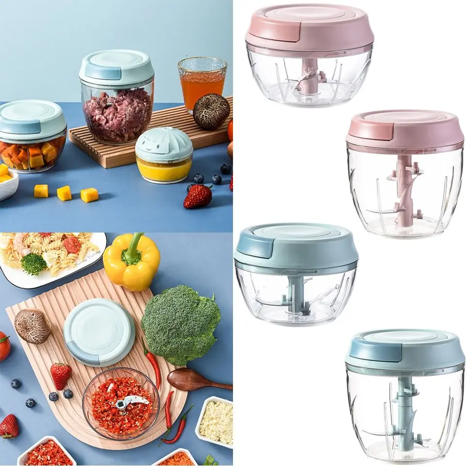 500 ml/900 ml manuálne mäso Mincer Cesnak Chopper Otočenie cesnakového lisovača Zelenina Cena Cutor kuchyn