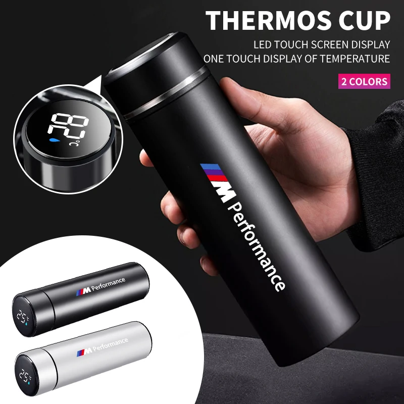 500 ml prenosné auto Smart Thermos Fľaša Displej Pohár pre BMW M E34 E36 E60 E90 E46 F10 F20 F30 F30 X5 X6 X1 M3 M5 M6 E71