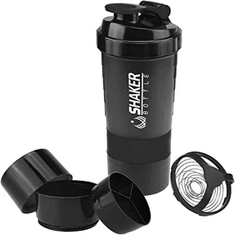 500 ml prenosný proteínový šálka šálky s práškovým úložným nádobám Mixer Cup Gym Sport Fľaša s vodou s drôte