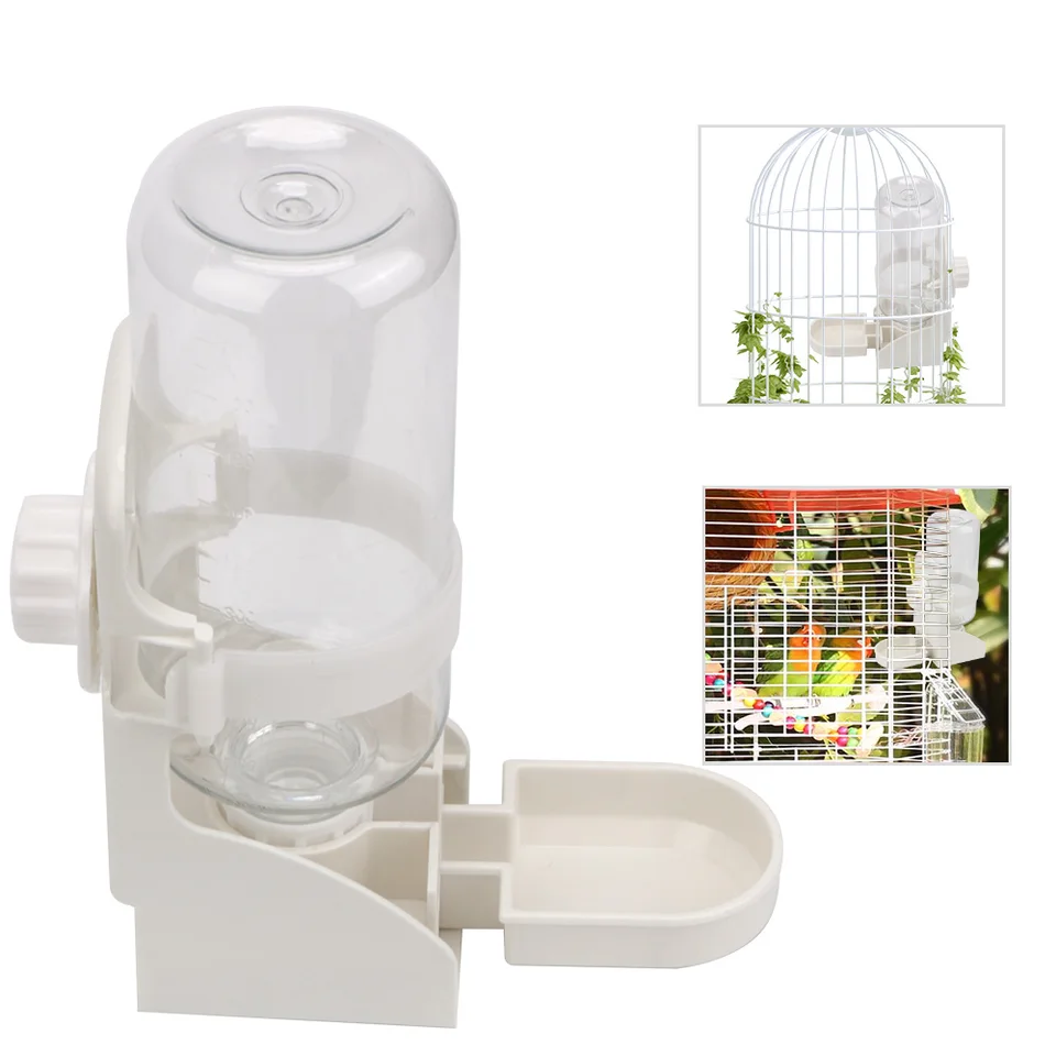 500 ml vodnej kŕmnej misky Pet papagáj Parroty vtáky pijan psie klietka zavesenie vodného dávkovača na holub