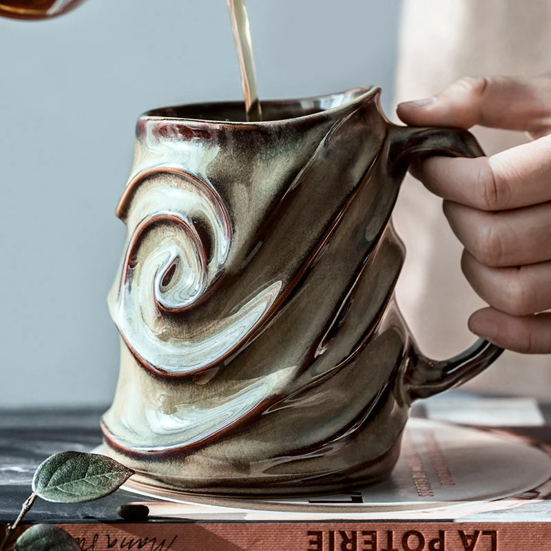 500 ml vzorového vzoru keramický hrnček na kávu Veľká kapacita na matnú vodu Cup Office Coffee Tea Cheing Kuchynské náradie