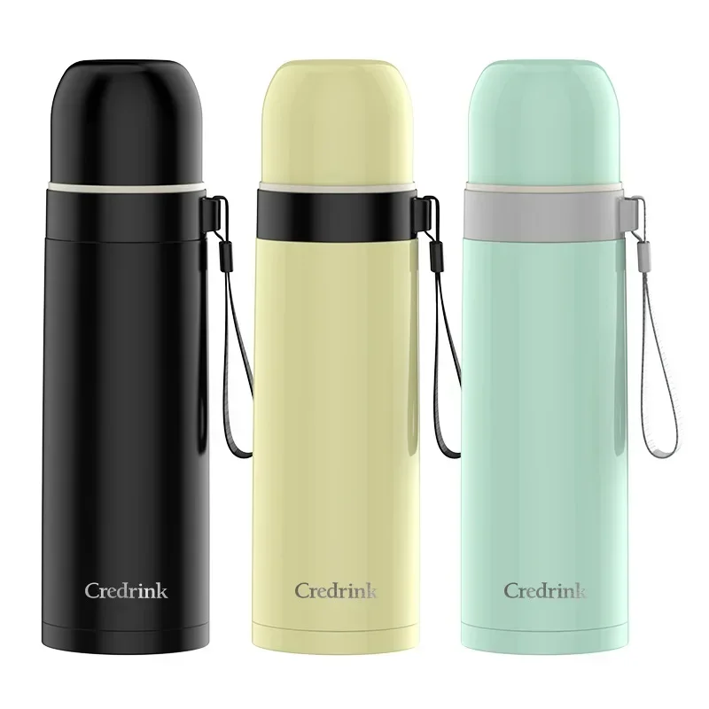 500 ml z nehrdzavejúcej ocele Thermos Cup Prenosný hrnček na fľašu s vodou Termo s vekom Hotel chladná izolácia