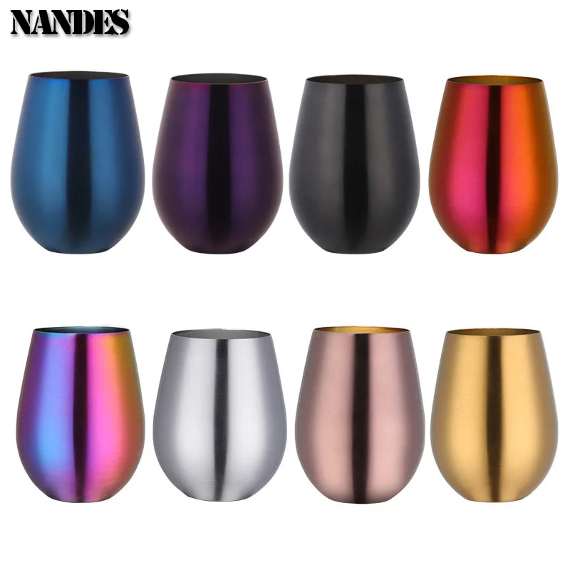 500 ml z nehrdzavejúcej ocele Titánske pokovovacie okuliare Pivo mlieko Pitie Pitie hrnčeka Big Belly Hoted Cup Bar Supplies
