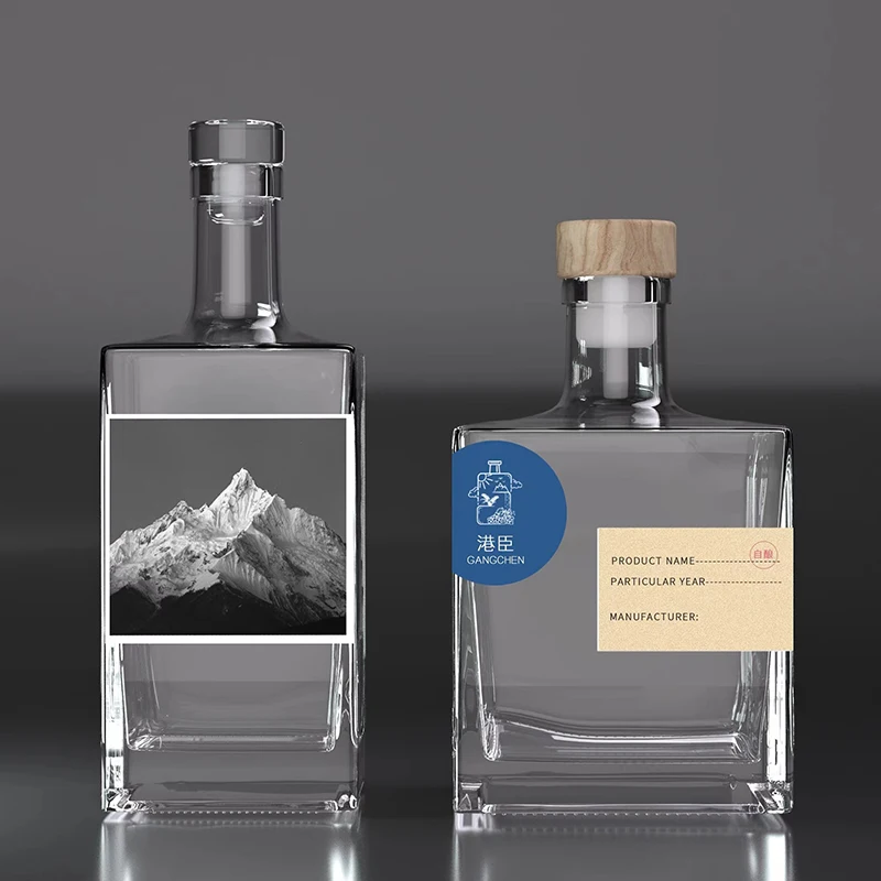 500 ml čistých whisky Dekanter štvorcový dizajn alkoholu fľašu pre darčeky s škótskymi bourbonmi pre mužov, priateľa