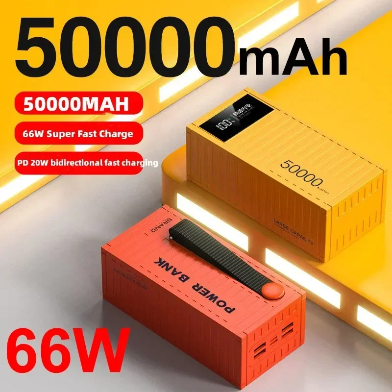 50000 mAh Power Bank 66W Container Super rýchle nabíjanie Prenosná powerbank pre Huawei iPhone14 Xiaomi Externá batériová nabíjačka Nová nabíjačka
