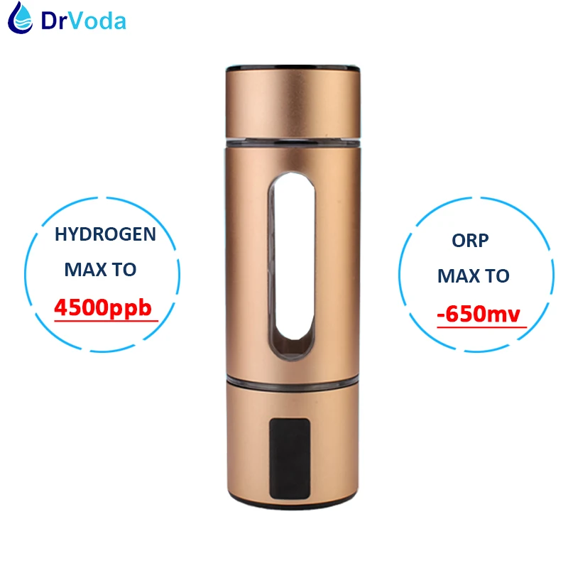 5000pppb molekulárna vodíková vodíková fľaša Generátor Flask SPE/PEM vodíková voda Ionizer Ionizer H2 Cup s inhalačnou súpravou