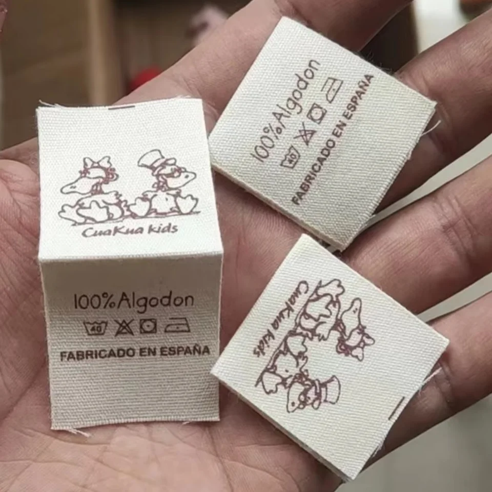 500ks 100%Algodon Care Label Custom Logo