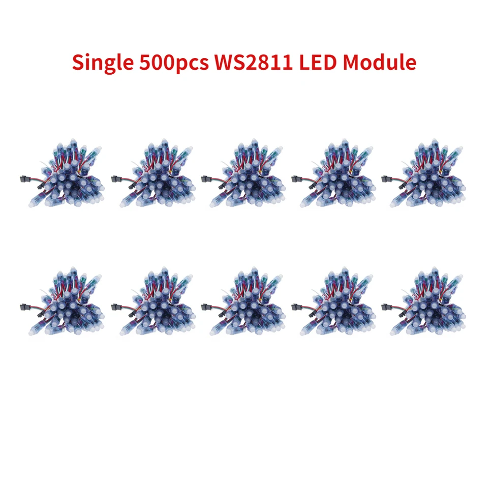 500ks 12 mm WS2811 2811 IC plné farebné pixelové LED modul LIGHT DC 5V Vstup IP68 nepremokavá RGB Color Digital LED Pixel Light Light